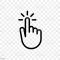 Click finger hand press or push vector icon on transparent background Click finger hand press or push vector icon on transparent background